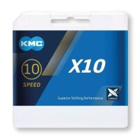 KMC Schaltungskette X10 silber/schwarz 1/2" x...