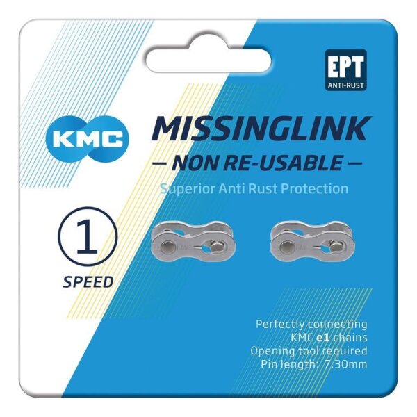 KMC Missinglink e1NR EPT silber 2 Stück, 1/2" x 3/32", schmal, f. KMC e1