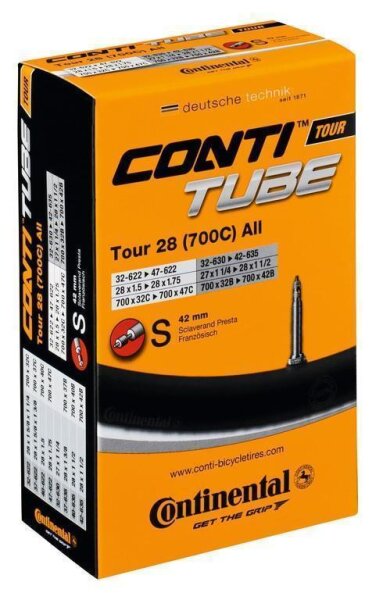 Continental Schlauch Tour 28 all 27/28x1 1/4-1.75" 32/47-622/635 DV 40mm