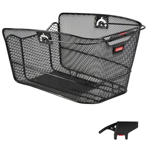 KLICKfix Hinterradkorb City-Max mit KorbKlip 23x22,5x36 cm engmaschig schwarz