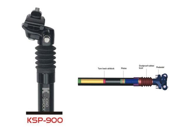 Kindshock Federsattelstütze KSP 900 Ø 27,2mm, 350mm, schwarz, Patent