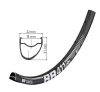 DT Swiss RR 411 asym. DB 28" schwarz 622-18, 32 Loch