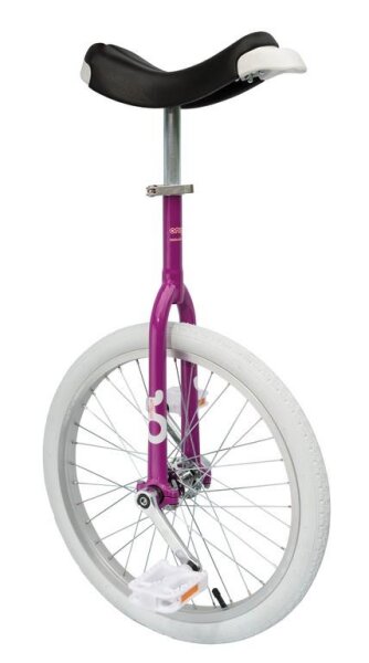 OnlyOne Einrad 20" fuchsia Alufelge, Reifen weiß