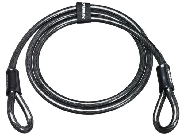 Trelock Schlaufenkabel 2 Trelock Schlaufen Ø 12 mm, schwarz, 180 cm