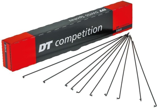 DT Swiss Speichen Competition schwarz, Nirosta, ohne Nippel, 100 Stück (256-275mm)