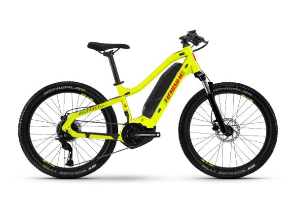 Haibike ALLTRACK Kids MTB Hardtail (24" | 400Wh | GLOSS_LIME_CRYSTAL RED) Größe: 34 cm