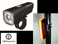 Set Speedster-Frontlicht und Rücklicht Fahrradlampe LED mit Akku